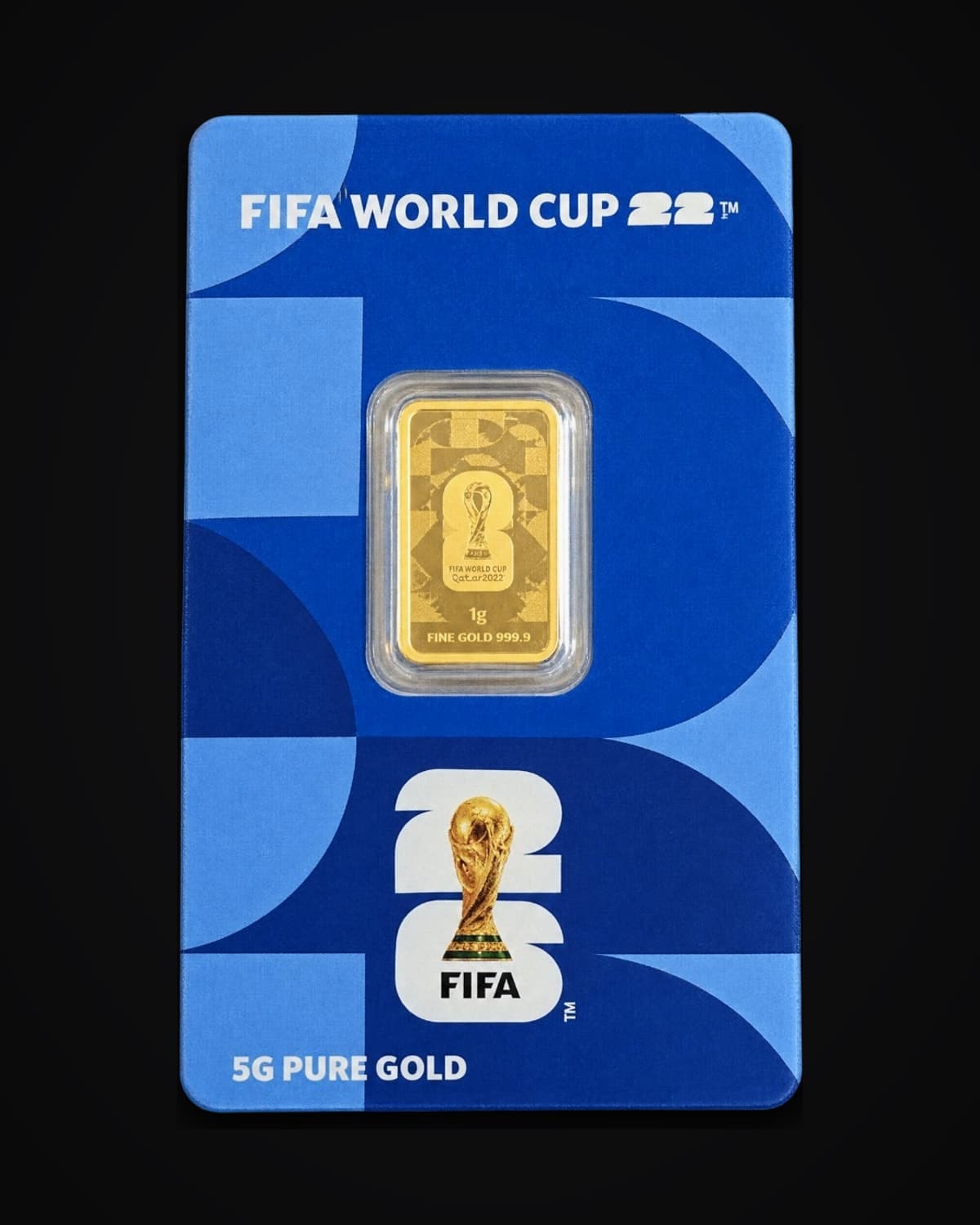 FIFA World Cup card with a sealed gold bar