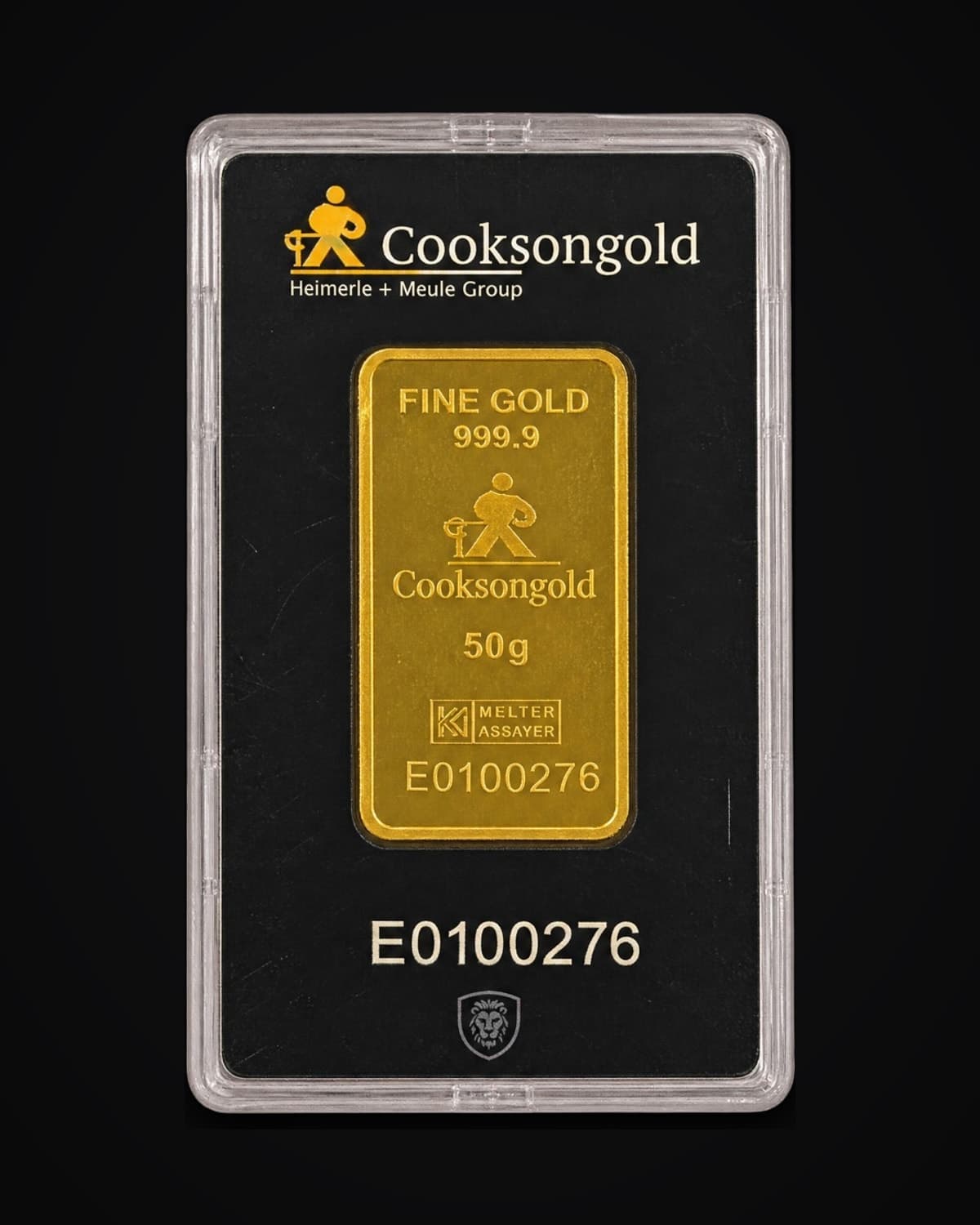 Cooksongold fine gold bar sealed in its card