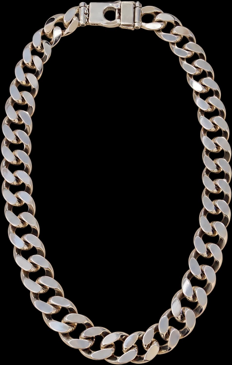 Silver-coloured Cuban link chain