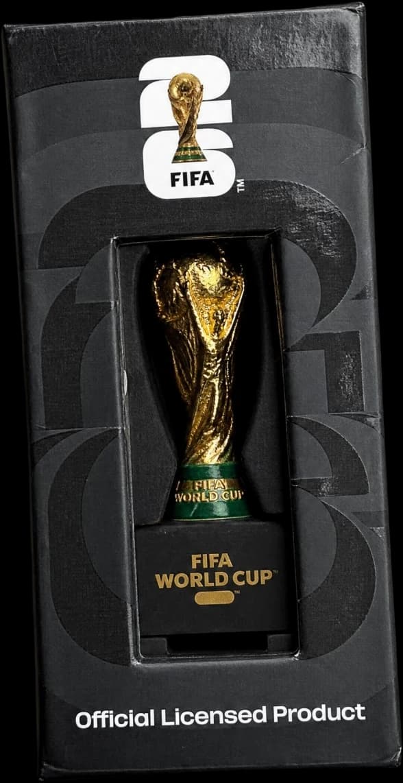 Boxed FIFA World Cup trophy replica, officially licensed